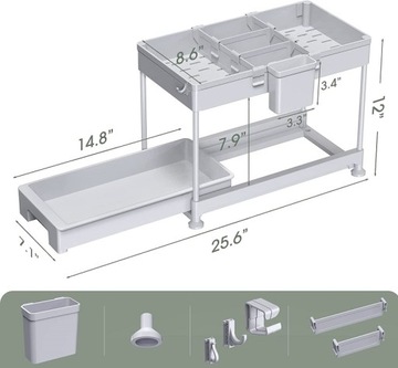 ОРГАНАЙЗЕР СТЕЛЛАЖИ 2-ЯРУСНЫЕ ПОЛКИ ПОЛКА ПОД МАКОВИНОЙ И РАКОВИНОЙ