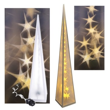 CHOINKA PIRAMIDA LED GWIAZDKI OBROTOWE 16*16*90CM 230V