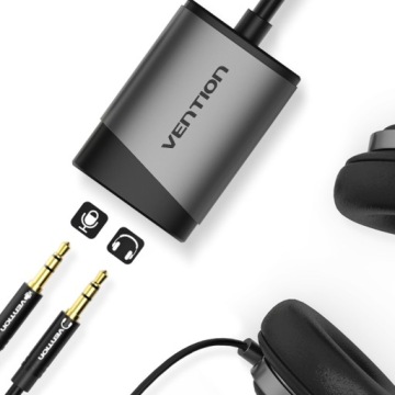2 x Vention Внешняя звуковая карта USB-A адаптер Микрофон Гарнитура 0.1