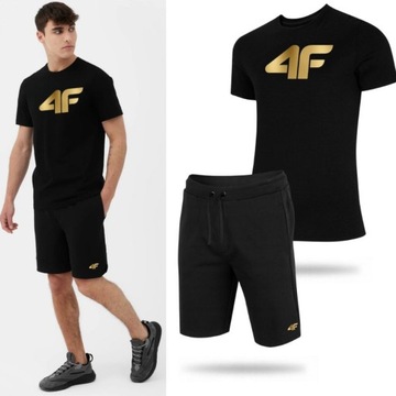 ZESTAW 4F KOSZULKA MĘSKA KRÓTKIE SPODENKI DRESOWE T-SHIRT BLUZKA SPODNIE