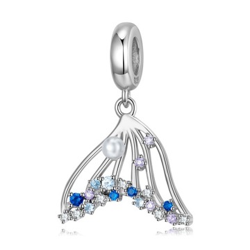 Zawieszka charms Ogon Perła srebro S925