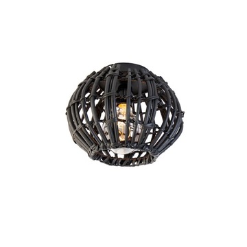 Wiejska lampa sufitowa czarna 25 cm - Canna