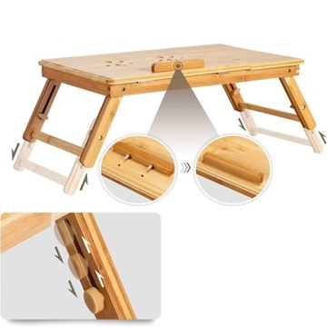 СТОЛИК ДЛЯ НОУТБУКА ДЛЯ КРОВАТИ ПОДСТАВКА ДЛЯ КОМПЬЮТЕРА ДЕРЕВЯННАЯ РЕГУЛИРУЕМАЯ ПОЛКА