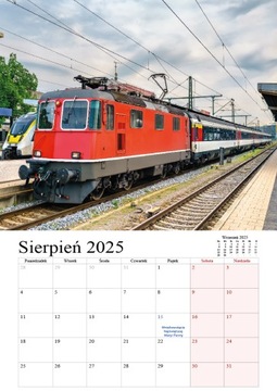 Календарь 001 на 2025 год Поезда А3 вертикальный 7 карточек