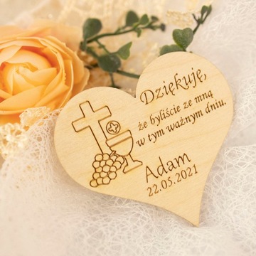 Благодарственный подарок гостям к Первому причастию Магнит-сердце