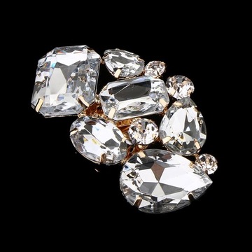 Kryształowe kolczyki z kokardką i kryształkami Rhinestone do butów ślubnych