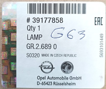 OPEL ADAM - SVĚTLO ZADNÍ PRAVÁ NOVÁ ORIGINÁLNÍ GM 39177858