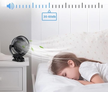 Беспроводной зажим для вентилятора Автомобильный поворотный вентилятор Автомобильный мощный USB