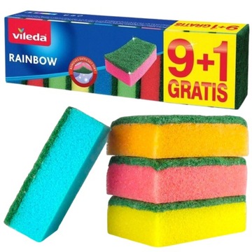 Vileda zmywak gąbka Zmywaki Gąbki do naczyń Rainbow style Mix Kolorów 10szt
