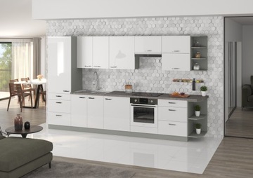Meble kuchenne BIANCA biały połysk cichy domyk