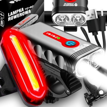 Přední Zadní Světlo Na Kolo, Silné, 1800 Lumenů, Led, Řídítka Na Kolo