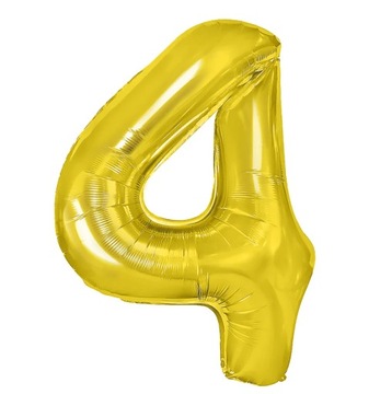 BALON CYFRA 4 CYFERKI duże ZŁOTE URODZINY 100 cm