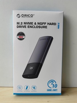 Адаптер корпуса ORICO M.2 NVMe SATA SSD, алюминий, без инструментов, USB C