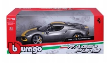 BBURAGO 1:18 FERRARI R&P 296 GTB ASSETTO FIORANO METALOWY MODEL
