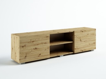 STOJĄCA SZAFKA RTV 160 CM DĄB ARTISAN POŁYSK/ MAT