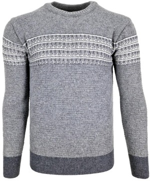 Sweter męski wełniany we wzory W308 ciepły r. XXL