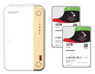 Serwer QNAP TS-262-4G + 2x 12TB Seagate IronWolf