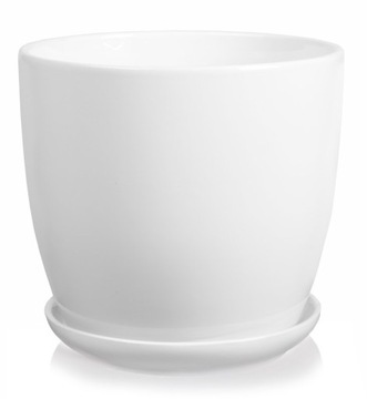 Керамический цветочный горшок на подставке, оранжевый, 17х16см.