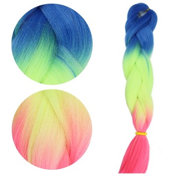 Włosy SYNTETYCZNE do warkoczyków KOLOROWE warkoczyki DOCZEPIANE WŁOSY ombre