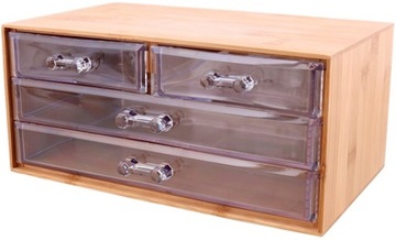 BAMBUSOWY ORGANIZER NA KOSMETYKI Z SZUFLADKAMI EKO