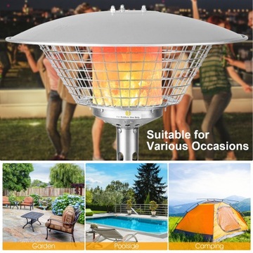 Портативный зонтичный садовый обогреватель с 2 режимами нагрева, 4 кВт Costway