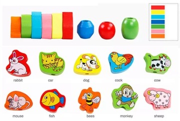 ДЕРЕВЯННЫЕ БЛОКИ-БУСИНЫ ДЛЯ НАЗВАНИЯ МОНТЕССОРИ