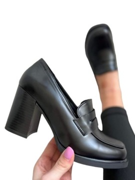 Черные туфли на высоком каблуке, размер 37.