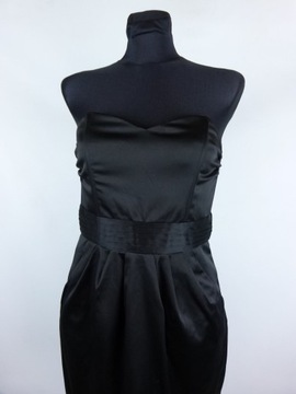 H&M satynowa sukienka mini z kieszonkami / 38