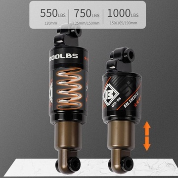 Amortyzator pneumatyczny roweru górskiego 120 mm, 125 mm, 150 mm, 165 mm,
