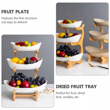 TALERZ NA OWOCE Z TRÓJWARSTWOWĄ KONSTRUKCJĄ, WYGODNA TACKA DO PRZECHOWYWANIA