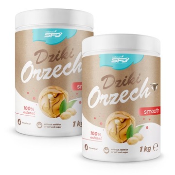 SFD DZIKI ORZECH SMOOTH 1KG MASŁO ORZECHOWE ZESTAW x2 KREM ORZECHOWY KETO