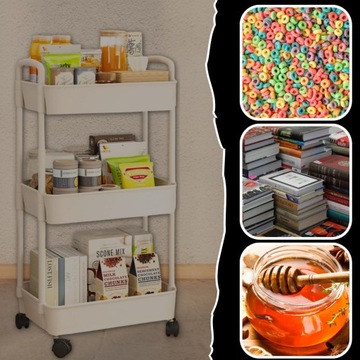 Кухонная тележка СТОЛ НА КОЛЕСАХ ТЕЛЕЖКА 3 УРОВНЯ С МОБИЛЬНЫМ ЗАМКОМ НА КОЛЕСАХ