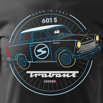 Koszulka z samochodem Trabant 601 z trabantem PRL na prezent