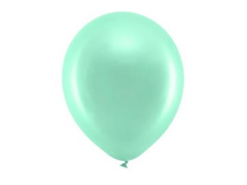 Balony 30cm metalizowane miętowe metaliczne