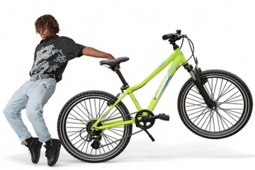 ROWER GÓRSKI 24 MTB SHIMANO ALTUS ZOOM JUNIOR NA KOMUNIĘ ZIELONY ALUMINIOWY