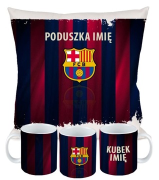 ZESTAW PODUSZKA KUBEKFC BARCELONA MESSI DLA KIBICA PREZENT + IMIĘ WZORY