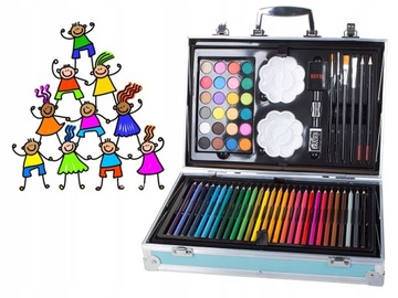 Набор рисования для детей в чемодане, 145 художественных деталей.
