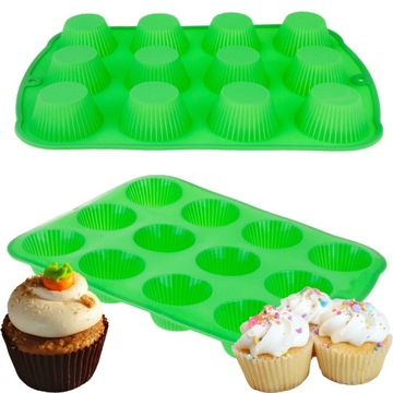 FORMA muffinek SILIKONOWA BLACHA pieczenia 12szt