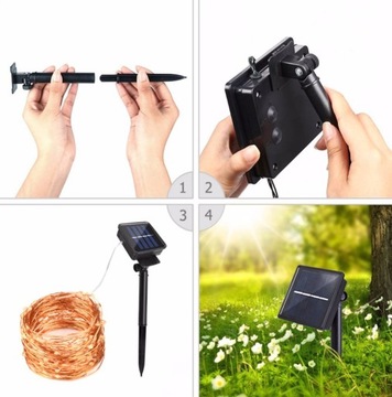 СОЛНЕЧНАЯ САДОВАЯ ГИРЛЯНДИЯ ПРОВОДНЫЕ ЛАМПЫ 100 LED XXL PROGRAMMER