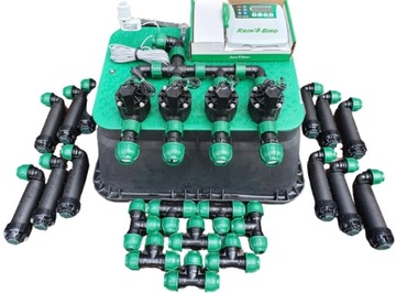 Zestaw system nawadniania Rain Bird 4 sekcje na kolektorach + 12 zraszaczy