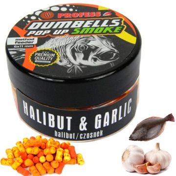 DUMBELLS POP UP PROFESS SMOKE FLUO HALIBUT CZOSNEK