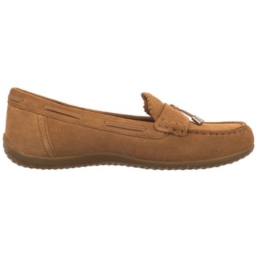 Buty Mokasyny Skórzane Damskie Geox D Vega Moc A Cognac D35DNA Brązowe