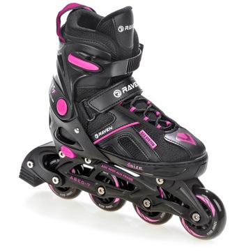 Rolki RAVEN Cande Black/Mint/Violet 35-39 Kauczuk