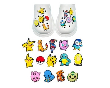 PINY PRZYPINKI DO BUTÓW CROCS WPINKI Pokemon Pikachu 14 sztuk Pokemony nr1