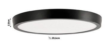 Светодиодная панель накладного монтажа Черная 24Вт 1920лм ЭМС IP20 Алюминий ПРЕМИУМ