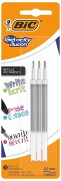 BIC GEL-OCITY ILLUSION WKŁADY DO DŁUGOPISU CZARNE WYMAZYWALNE 3 SZTUKI