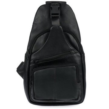 Plecak crossbody ze skóry naturalnej czarny