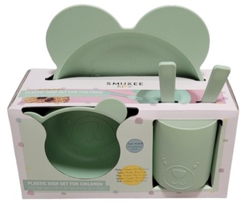 Набор для завтрака детский Мишка Тедди, тарелка, миска, чашка, ложка, вилка