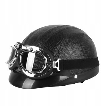 KASK OTWARTY CZARNY/CZERWO MOTOR SKUTER MOTOCYKL