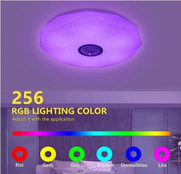 ПОТОЛОЧНЫЙ СВЕТИЛЬНИК С BLUETOOTH-СИНГОМ БУДИЛЬНИК ЧАСЫ RGB ПУЛЬТ ПУЛЬТА 30 СМ